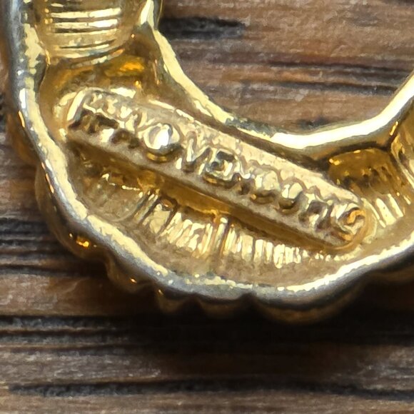 Trifari vintage 80s rope twist goldtone earrings - Picture 9 of 9